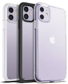 iPhone 11 Case | Fusion Matte - Three iPhone 11 phones in clear, black, and matte cases arranged side-by-side.