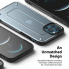 iPhone 12 / 12 Pro Case | [UX] - A translucent, textured phone case on an iPhone 12 Pro with a black frame and camera cutout.