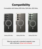 Galaxy S25 Ultra Cover | Folio Grip Wallet Magnetic - Galaxy S25 Ultra Cover - Three magnetic folio grips shown on S25, S24, and S23 Ultra phones with compatibility text.