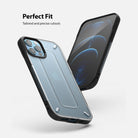 iPhone 12 / 12 Pro Case | [UX] - Two views of a phone in a clear protective case with black edges against a white background.