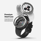 Galaxy Watch 4 Classic 46mm | Bezel Styling - Two Galaxy Watch 4 Classic smartwatches with stainless steel bezels.