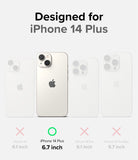 iPhone 14 Plus Case | Onyx Design - Comparison chart showing iPhone 14 Plus is the only compatible model with a green check.