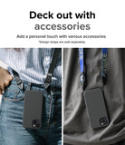 iPhone 14 Plus Case | Onyx - Two people wearing black phone cases with detachable straps around their necks or shoulders.