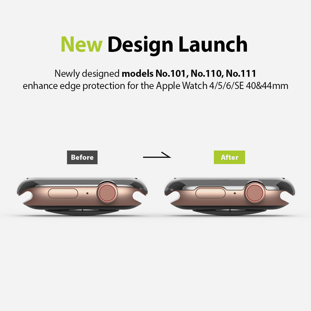 Apple Watch Series 6 / 5 / 4 / SE (44mm) | Bezel Styling - Comparison of Apple Watch edge protection before and after.