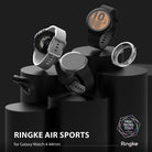 Galaxy Watch 4 (44mm) Case | Air Sports - Galaxy Watch 4 units with protective cases displayed on black pedestals.