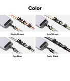 Holder Link & Snap Hook Lanyard Strap - Four color variations of phone lanyards in Maple Brown, Leaf Green, Fog Blue, and Sand Black.