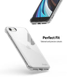 iPhone SE 2022 5G / SE 2020 / 8 Case | Air - Clear protective phone case shown from back and bottom angles with precise cutouts.