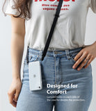 iPhone SE 2022 5G / SE 2020 / 8 Case | Air - Person wearing a clear phone case with a black lanyard strap attached to their hip.