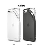 iPhone SE 2022 5G / SE 2020 / 8 Case | Air - Clear and smoke black protective phone cases shown side-by-side.