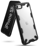iPhone SE 2022 5G / SE 2020 / 8 Case | Fusion-X - Black rugged protective case with clear back on an iPhone SE.