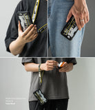 iPhone SE 2022 5G / SE 2020 / 8 Case | Fusion-X Design - Protective phone case with a ticket-themed design and yellow lanyard.