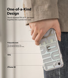 iPhone SE 2022 5G / SE 2020 Case | Fusion Design - iPhone SE 2022 5G / SE 2020 Case - Hand holding a clear phone case with large SEOUL text over an iPhone SE.
