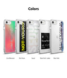 iPhone SE 2022 5G / SE 2020 Case | Fusion Design - Five clear phone cases with unique graphic designs lined up in a row.