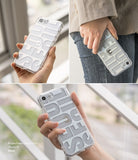 iPhone SE 2022 5G / SE 2020 Case | Fusion Design - Clear phone case with bold SEOUL lettering held in a person's hand.