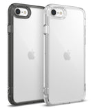 iPhone SE 2022 5G / SE 2020 / 8 Case | Fusion - Two transparent protective phone cases in clear and smoke black.