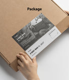 2-Way Bag - Hands holding a cardboard shipping box with a product label featuring a laptop bag image and specifications.