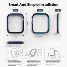 Apple Watch Series 6 / 5 / 4 / SE (40mm) | Bezel Styling - Diagrams showing bezel dimensions and installation steps.