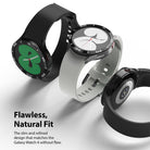 Galaxy Watch 5/4 40mm | Bezel Styling - Three Galaxy watches with black adhesive bezel rings shown from different angles.