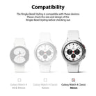 Galaxy Watch 4 Classic 46mm | Bezel Styling - Galaxy Watch 4 Classic 46mm - Compatibility chart showing three watch models with a checkmark on the 46mm version.