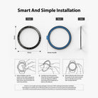 Galaxy Watch 4 Classic 42mm | Bezel Styling - Galaxy Watch 4 Classic 42mm | Bezel styling installation guide showing front, back, and side views with three steps.