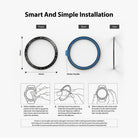 Galaxy Watch 4 Classic 42mm | Bezel Styling - Three-step installation guide showing front, back, and side views of a watch bezel.