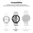 Galaxy Watch 4 (44mm) Case | Air Sports - Compatibility chart showing three watch models with the 44mm version selected.