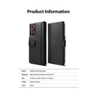 Galaxy Note 20 Ultra Case | Folio Signature+ - Black leather folio case for Galaxy Note 20 Ultra with product specs.
