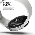 Galaxy Watch 5 / 4 (40mm) | Bezel Premium Styling - Silver smartwatch with protective bezel, showing back sensor.