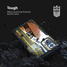 Redmi Note 10 Pro / 10 Pro Max Case | Fusion-X Design - Redmi Note 10 Pro / 10 Pro Max Case - Fusion-X phone case with cassette tape design on a dark, rocky background.