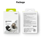Mini Pouch | Block - Packaging showing black and beige mini pouches with product details, caution notes, and specifications.