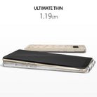 Galaxy Note 8 Case | Air Prism - A Galaxy Note 8 in a thin, clear geometric-patterned case shown from front and back angles.
