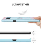 Galaxy Note 8 [Slim Cherry Blossom] [Limited Edition] - Light blue phone case with pink petals, showing 10.9mm thickness.