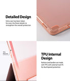 Smart Cover Clear Slim Stand | iPad - Close-up of a clear, rose-tinted iPad case highlighting TPU edges and dual-layer design.