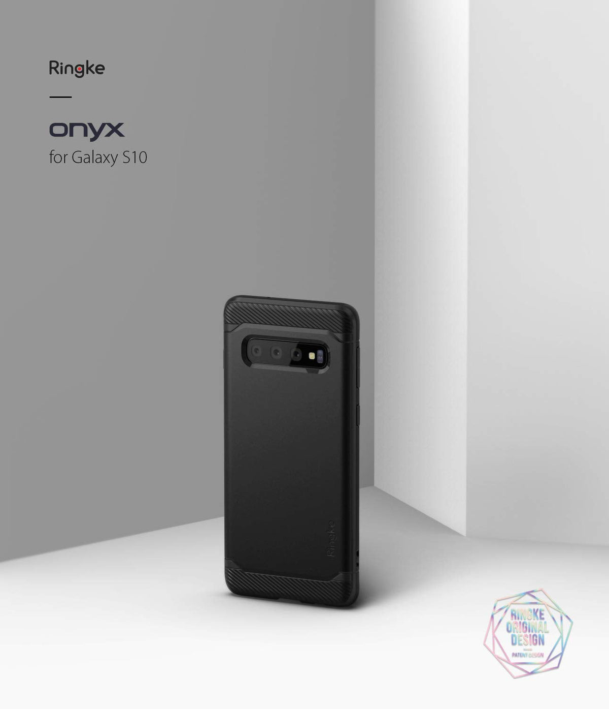 Galaxy S10 Case | Onyx - Black textured protective phone case for Galaxy S10 with a matte finish and reinforced corners.