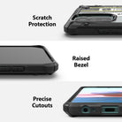Redmi Note 10 / 10s Case | Fusion-X Design - Close-ups showing camera scratch protection, raised screen bezel, and precise port cutouts.