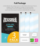 Moto G6 Screen Protector | Glass - Three tempered glass protectors, installation guide, squeegee, and cleaning wipes.