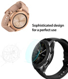 Galaxy Watch 42mm Screen Protector | Glass - Rose gold and black smartwatches with a transparent glass screen protector.