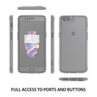 OnePlus 5 Case | Fusion - Technical line drawing showing front, back, and side views of a phone case with port cutouts.