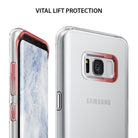 Galaxy S8 Plus Case | Air - Clear phone case with rose gold accents showing front and back views of a Samsung Galaxy S8.
