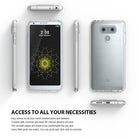 LG G6 Case | Air - Clear protective phone case shown from front, back, and side angles on a white background.