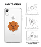 Magnetic Mount Metal Plate [Animal Edition] - Lion-shaped metal plate attached to a phone case with three-step instructions.