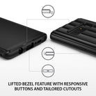 Galaxy Note 8 Case | Flex S Pro - Black phone case showing lifted screen bezels, responsive buttons, and precise port cutouts.