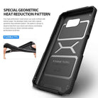 Galaxy Note 5 Case | Rebel - Black protective phone case with a geometric heat-reduction pattern and flexible TPU material.