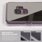 Galaxy S9 Case | Mirror - Silver - Silver mirror phone case with camera cutout and scratch-resistant coating comparison.