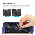 Xiaomi Mi 6 Screen Protector | Invisible Defender - Xiaomi Mi 6 Screen Protector - Comparison of water beading on standard versus hydrophobic screen protector surfaces.