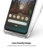 Google Pixel 3a XL Screen Protector | Dual Easy Film - Close-up of a smartphone screen with a clear protective film.