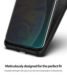 iPhone XS Screen Protector | Dual Easy Film - Close-up of a smartphone screen with a protective film showing a grid pattern.