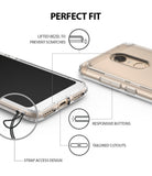 Redmi Note 5 / 5 Plus | Fusion - Diagram highlighting case features: lifted bezels, responsive buttons, cutouts, and strap.