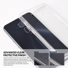 Zenfone 3 Case | Fusion - A clear protective phone case partially covering a dark smartphone, with a comparison of scratch resistance.