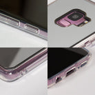 Galaxy S9 Case | Mirror - Silver - Four close-up views of a silver mirror phone case showing camera, buttons, and ports.